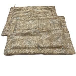 Croscill Standard Pillow Sham Set Gold Green Paisley Scroll Braided Trim Classic